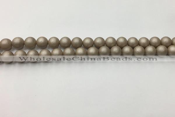 CSB2501 15.5 inches 6mm round matte wrinkled shell pearl beads