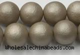 CSB2503 15.5 inches 10mm round matte wrinkled shell pearl beads