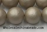 CSB2505 15.5 inches 14mm round matte wrinkled shell pearl beads