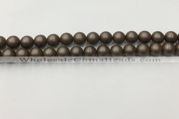 CSB2512 15.5 inches 8mm round matte wrinkled shell pearl beads