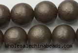 CSB2513 15.5 inches 10mm round matte wrinkled shell pearl beads