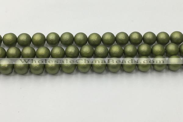 CSB2523 15.5 inches 10mm round matte wrinkled shell pearl beads