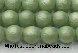 CSB2531 15.5 inches 6mm round matte wrinkled shell pearl beads