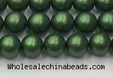 CSB2540 15.5 inches 4mm round matte wrinkled shell pearl beads