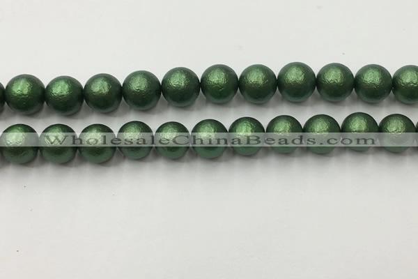 CSB2544 15.5 inches 12mm round matte wrinkled shell pearl beads