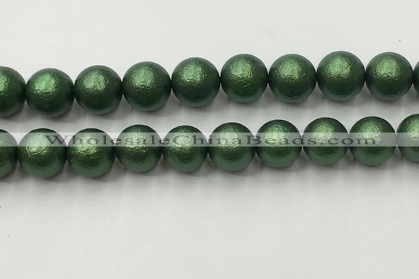 CSB2546 15.5 inches 16mm round matte wrinkled shell pearl beads