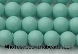 CSB2550 15.5 inches 4mm round matte wrinkled shell pearl beads