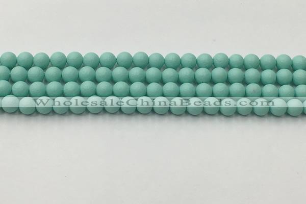 CSB2550 15.5 inches 4mm round matte wrinkled shell pearl beads