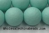 CSB2556 15.5 inches 16mm round matte wrinkled shell pearl beads