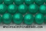 CSB2560 15.5 inches 4mm round matte wrinkled shell pearl beads