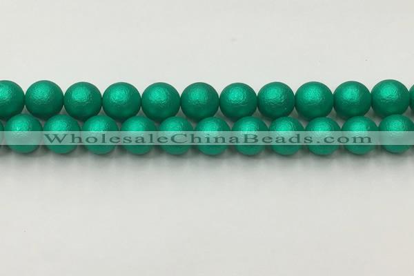 CSB2564 15.5 inches 12mm round matte wrinkled shell pearl beads