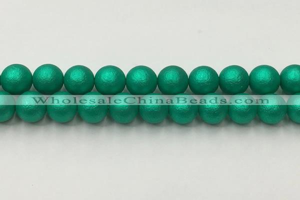 CSB2565 15.5 inches 14mm round matte wrinkled shell pearl beads