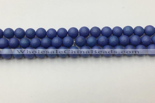 CSB2572 15.5 inches 8mm round matte wrinkled shell pearl beads