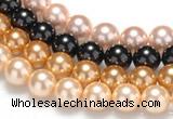 CSB30 16 inches 14mm round shell pearl beads Wholesale