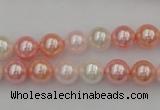 CSB302 15.5 inches 8mm round mixed color shell pearl beads