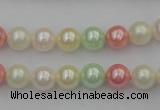 CSB305 15.5 inches 8mm round mixed color shell pearl beads