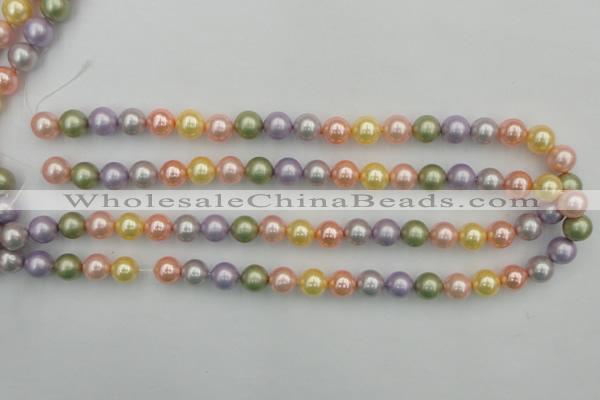 CSB330 15.5 inches 10mm round mixed color shell pearl beads