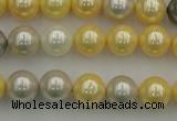 CSB334 15.5 inches 10mm round mixed color shell pearl beads