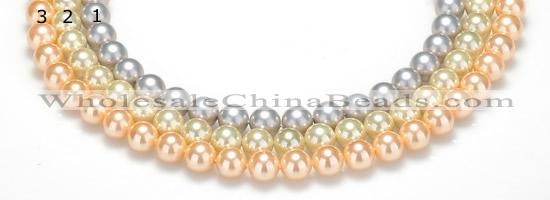 CSB34 16 inches 12mm round shell pearl beads Wholesale