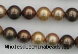 CSB342 15.5 inches 10mm round mixed color shell pearl beads