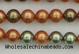 CSB343 15.5 inches 10mm round mixed color shell pearl beads