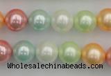 CSB353 15.5 inches 12mm round mixed color shell pearl beads