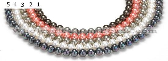 CSB37 16 inches 8mm round shell pearl beads Wholesale