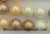 CSB371 15.5 inches 14mm round mixed color shell pearl beads