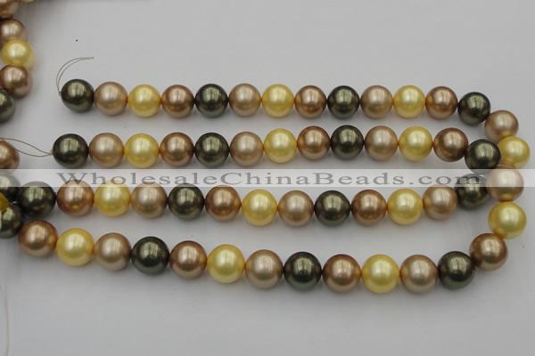 CSB375 15.5 inches 14mm round mixed color shell pearl beads