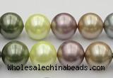 CSB381 15.5 inches 14mm round mixed color shell pearl beads