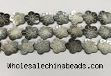 CSB4108 15.5 inches 20mm carved flower abalone shell beads