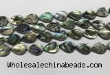 CSB4138 15.5 inches 13*18mm flat teardrop abalone shell beads