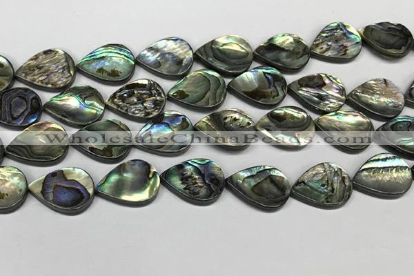 CSB4139 15.5 inches 15*20mm flat teardrop abalone shell beads