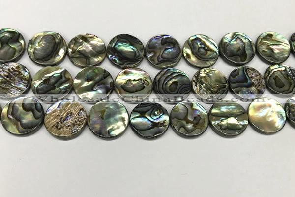 CSB4173 15.5 inches 18*18mm coin abalone shell beads wholesale