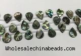 CSB4187 Top drilled 12*16mm flat teardrop balone shell beads