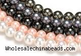 CSB43 16 inches 10mm round shell pearl beads Wholesale