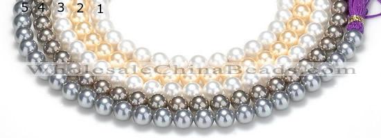 CSB48 16 inches 10mm round shell pearl beads Wholesale