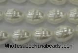 CSB557 15.5 inches 12*15mm whorl teardrop shell pearl beads