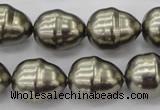 CSB572 15.5 inches 16*19mm whorl teardrop shell pearl beads