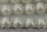 CSB620 15.5 inches 14mm whorl round shell pearl beads