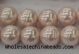 CSB625 15.5 inches 14mm whorl round shell pearl beads