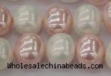 CSB712 15.5 inches 16*19mm oval mixed color shell pearl beads