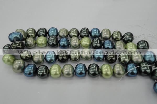 CSB719 15.5 inches 16*19mm oval mixed color shell pearl beads