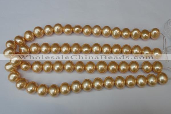 CSB803 15.5 inches 13*15mm oval shell pearl beads wholesale