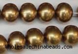 CSB805 15.5 inches 13*15mm oval shell pearl beads wholesale