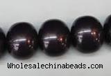 CSB839 15.5 inches 16*19mm oval shell pearl beads wholesale