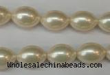 CSB845 15.5 inches 10*14mm rice shell pearl beads wholesale