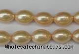 CSB847 15.5 inches 10*14mm rice shell pearl beads wholesale