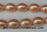 CSB848 15.5 inches 10*14mm rice shell pearl beads wholesale