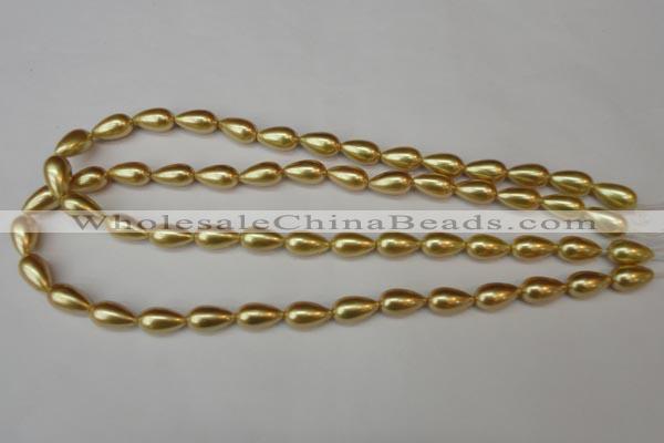 CSB857 15.5 inches 8*14mm teardrop shell pearl beads wholesale